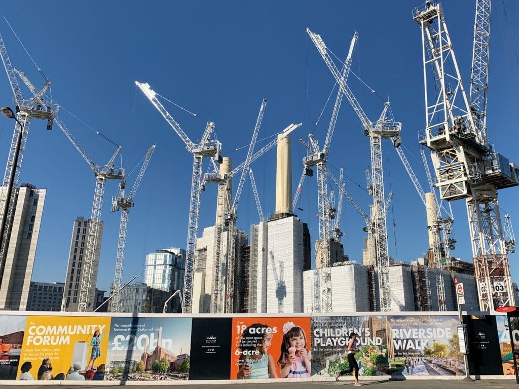 Cranes around Battersea Power Station