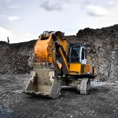 A digger in a quarry